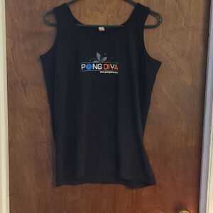 Ladies Anvil M Black Sleeveless Tank Top